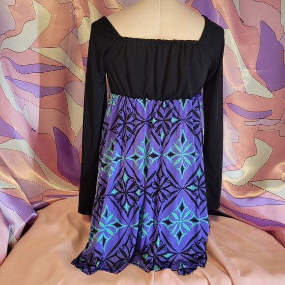 Golds Infinity Gyaru Gal Style Dress Women's Small Long Sleeve Purple Rare Japan - Picture 3 of 12